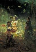Ilya Repin Sadko in the Underwater Kingdom, oil painting